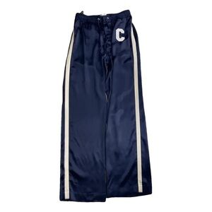 Celine Satin Track Pants Navy White Stripe